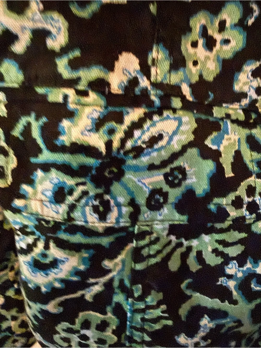 Black & Aqua Floral Button-Up jacket